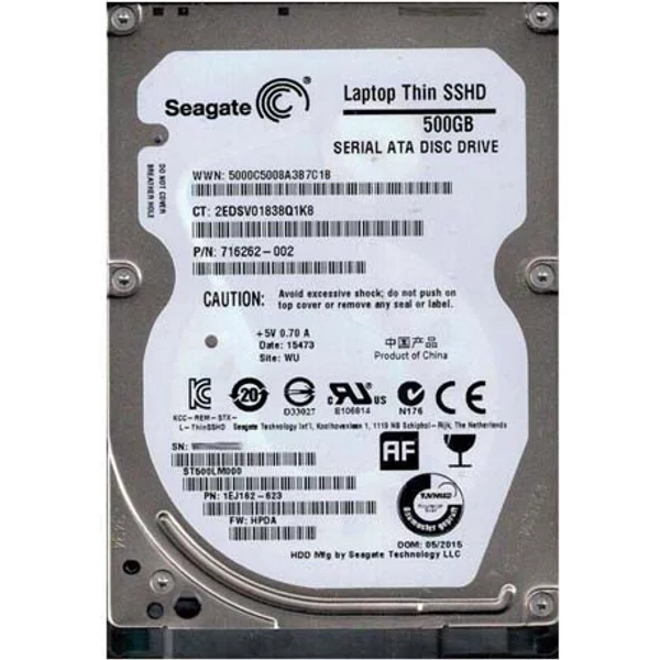 HP 716262-002 | 500GB 5400RPM Multi-Level Cell Sata 6Gb/S 8GB Nand Flash 64MB Cache 2.5-Inch Hard Drive-image