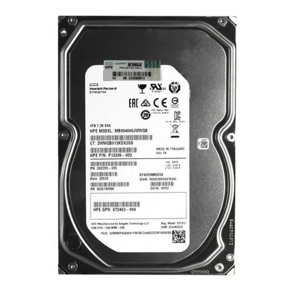 HP MB004000JWWQB | 4TB 7200RPM SAS 12Gb/S 3.5-Inch Hard Drive-image