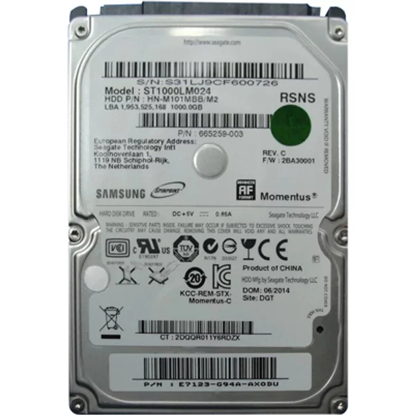 HP 665259-003 | 1TB 5400RPM Sata 3Gb/S 2.5-Inch Hard Drive-image
