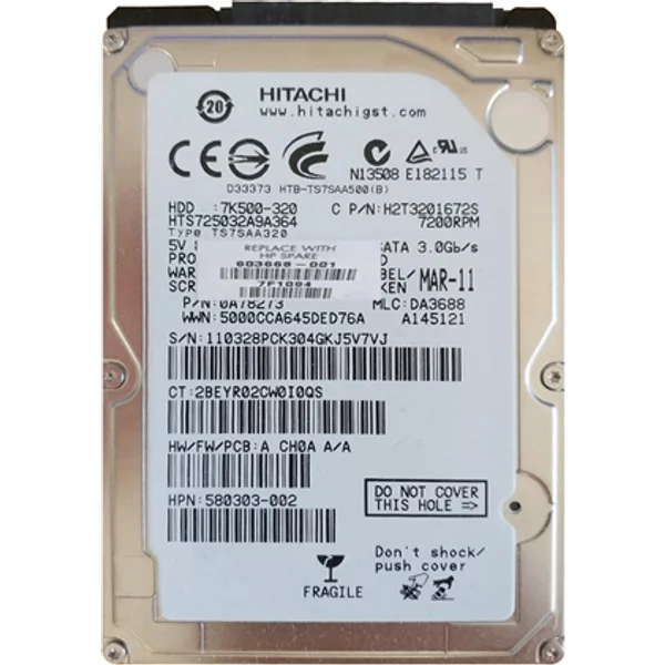 HP 603668-001 | 320GB 7200RPM Sata 3Gb/S 16MB Cache 3.5-Inch Hard Drive-image