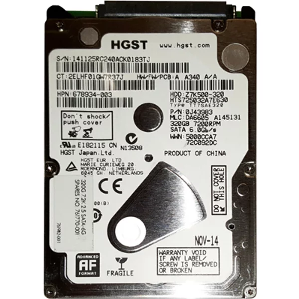 HP 678934-003 | 320GB 7200RPM Sata 6Gb/S 32MB Cache 2.5-Inch Hard Drive-image