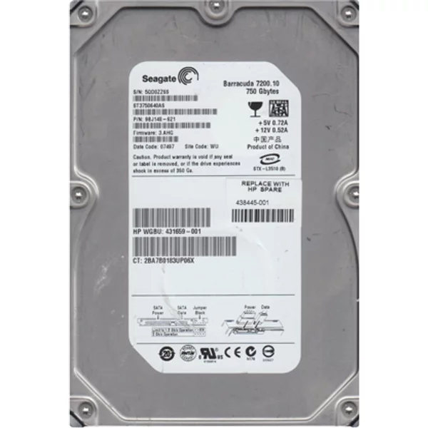 HP 431659-001 | 750GB 7200RPM Sata 3Gb/S NCQ 16MB Cache Hot-Pluggable 3.5-Inch Midline Hard Drive-image