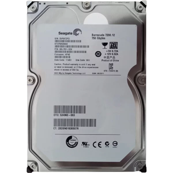 HP 534960-003 | 750GB 7200RPM Sata 3Gb/S 32MB Cache Hot-Swappable 3.5-Inch Midline Hard Drive-image