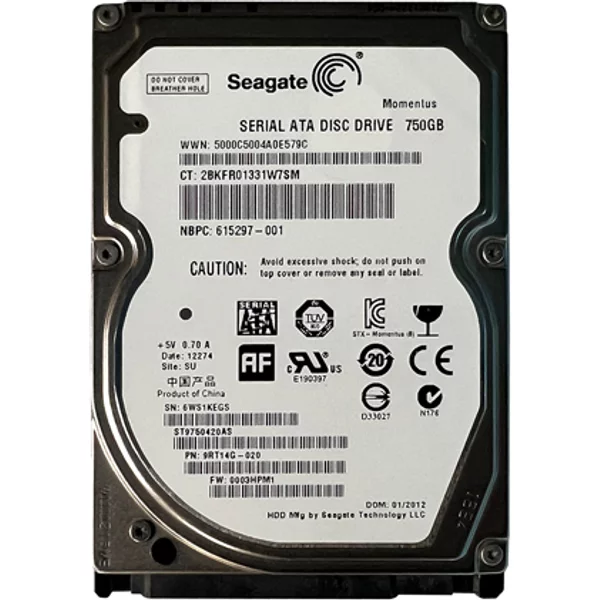 HP 615297-001 | 750GB 7200RPM Sata 3Gb/S 16MB Cache 2.5-Inch Hard Drive-image