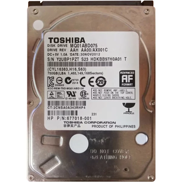 HP 677018-001 | 750GB 5400RPM Sata 3Gb/S 8MB Cache 2.5-Inch Hard Drive-image
