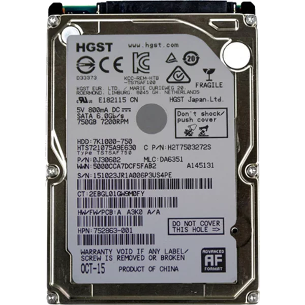 HP 752863-001 | 750GB 7200RPM Sata 6Gb/S 32MB Cache 2.5-Inch Hard Drive-image