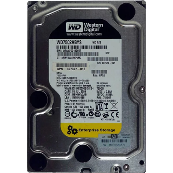 HP GB0750EAMYB | 750GB 7200RPM Sata 3Gb/S NCQ Hot-Pluggable LFF 3.5-Inch Midline Hard Drive For Gen1/7 Proliant Server & Storage Array-image
