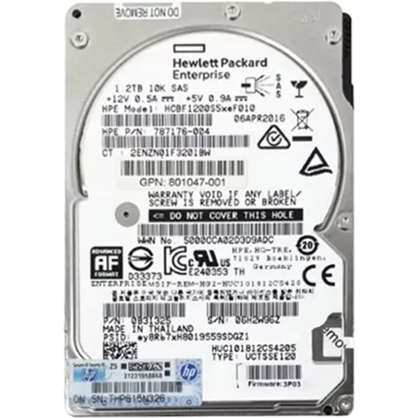 HP 801047-001 | 1.2TB 10000RPM SAS 12Gb/S SFF 2.5-Inch Hard Drive For 3PAR Storeserv 8000-image