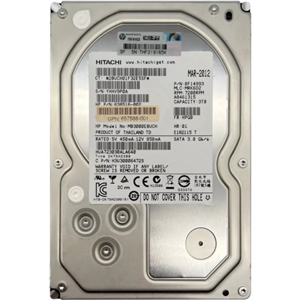 HP 638516-002 | 3TB 7200RPM Sata 3Gb/S Hot-Pluggable LFF 3.5-Inch Midline Hard Drive For Gen1/7 Proliant Server-image