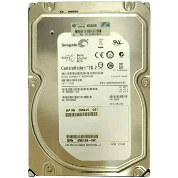 HP 658428-001 | 3TB 7200RPM SAS 6Gb/S 64MB Cache Hot Swappable LFF 3.5-Inch Midline Hard Drive For MSA2 Storage-image