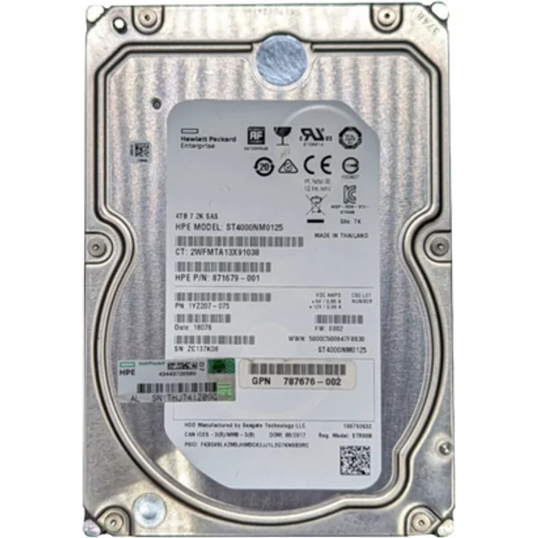 HP 787676-002 | 4TB 7200RPM SAS 12Gb/S (512E) LFF 3.5-Inch Midline Hard Drive For MSA Storage-image