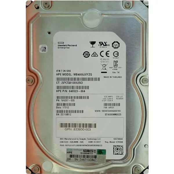 HP 833930-003 | 4TB 7200RPM SAS 12Gb/S LFF 3.5-Inch Midline Hard Drive-image
