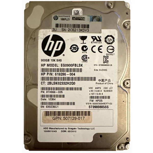 HP 507129-017 | 900GB 10000RPM SAS 6Gb/S Hot-Pluggable Dual Port SFF 2.5-Inch Enterprise Hard Drive For Proliant Server-image