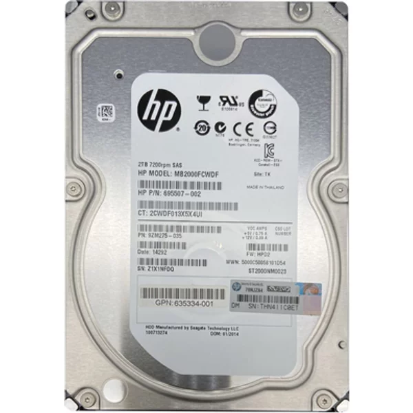 HP 635334-001 | 2TB 7200RPM SAS 6Gb/S 16MB Cache Hot Swappable LFF 3.5-Inch Hard Drive-image