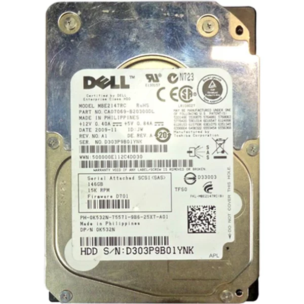Fujitsu CA07069-B20300DL | 146GB 15000RPM SAS 6Gb/S 16MB Cache 2.5-Inch Hard Drive-image