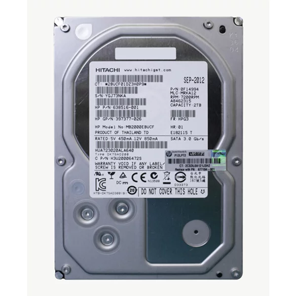 HP 677194-001 | 2TB 7200RPM Sata 6Gb/S Hot Swappable 3.5-Inch Hard Drive-image