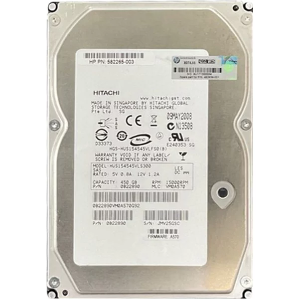 HP 582265-003 | 450GB 15000RPM SAS 3Gb/S Hot Swappable 3.5-Inch Hard Drive-image