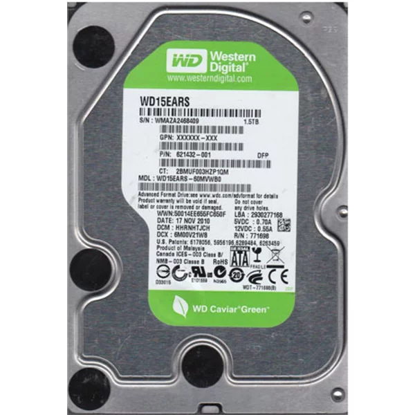 HP 621432-001 | 1.5TB 5400RPM Sata 3Gb/S 3.5-Inch Hard Drive-image