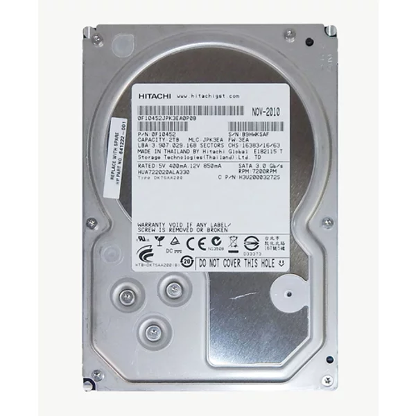 HP 641222-001 | 2TB 7200RPM Sata 3Gb/S 3.5-Inch Nearline Hard Drive-image