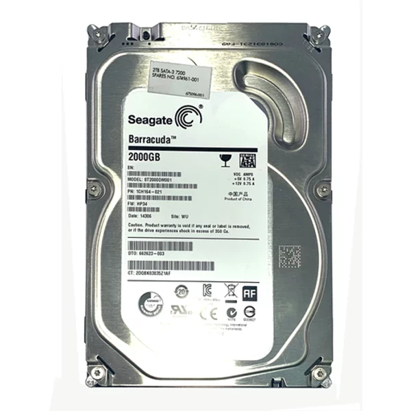 HP 662623-003 | 2TB 7200RPM Sata 6Gb/S 64MB Cache 3.5-Inch Hard Drive-image