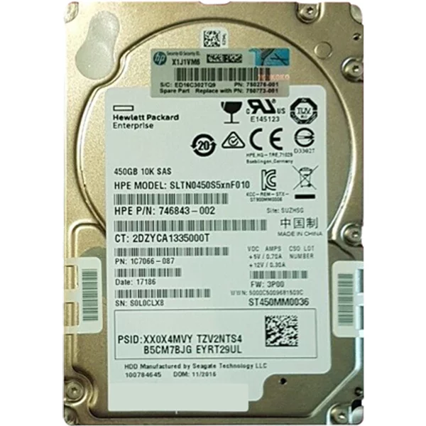 HP 746843-002 | 450GB 10000RPM SAS 6Gb/S 2.5-Inch Hard Drive-image