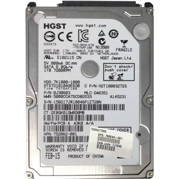 HP 766644-001 | 1TB 7200RPM Sata 6Gb/S 2.5-Inch Hard Drive-image