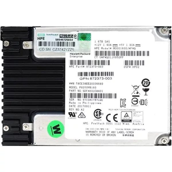 Hp 872373-003 | 1.6TB Sas 12Gb/S Mixed Use Sff 2.5-Inch Solid State Drive-image