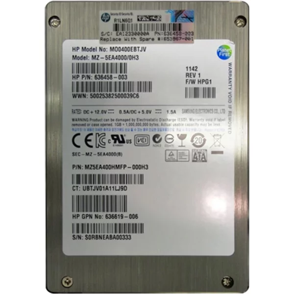 HP 653967-001 | 400GB Multi-Level Cell SAS 3Gb/s Mainstream 2.5-Inch Enterprise Solid State Drive for ProLiant Servers