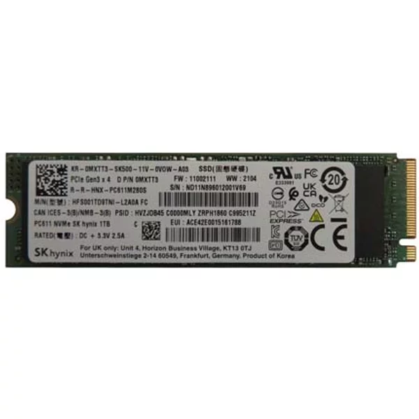 Dell 0MXTT3 | 1TB Pci Express Nvme 3.0 X4 M.2 2280 Solid State Drive-image