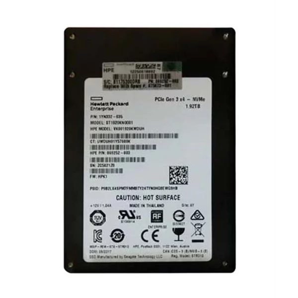 Hp 875873-001 | 1.92TB Multi-Level Cell Pci Express Nvme X4 Hot Pluggable Read Intensive Sff 2.5-Inch Solid State Drive For Proliant DL380 Gen10-image