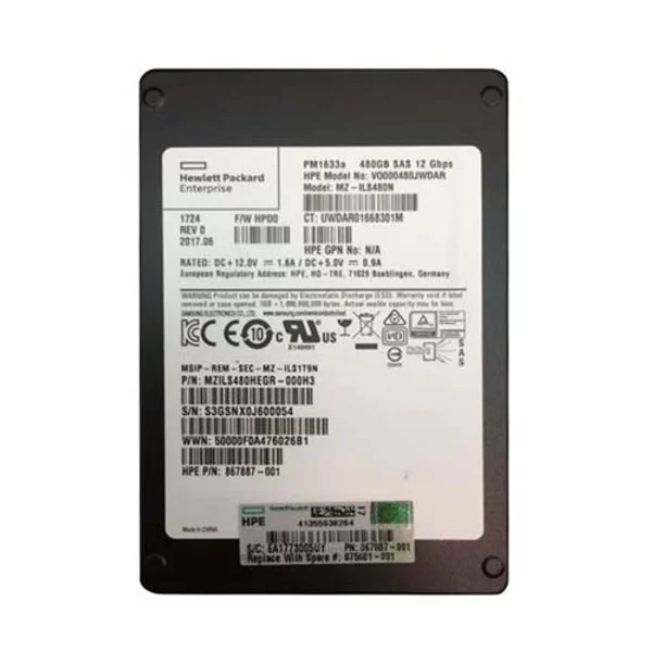 Hp 875681-001 | 480GB Triple-Level Cell Sas 12Gb/S Hot Swappable 2.5-Inch Solid State Drive-image