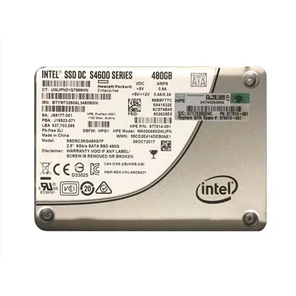 Hp 879013-001 | 480GB Sata 6Gb/S Hot-Pluggable Mixed Use 2.5-Inch Enterprise Solid State Drive For Proliant Server And Storage Array-image
