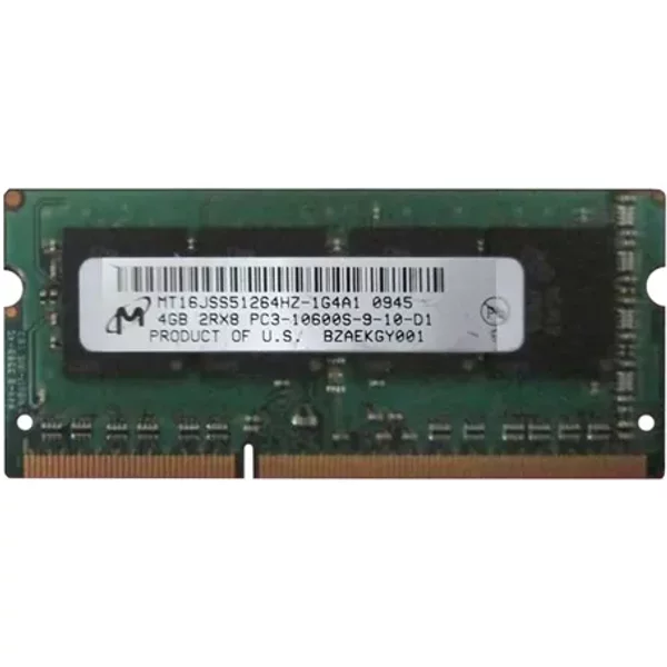 Micron MT16JSS51264HZ-1G4A1 | 4GB Ddr3-1333Mhz PC3-10600 Non-Ecc Unbuffered Sodimm CL9 2Rx8 1.5V 204-Pin Memory Module-image