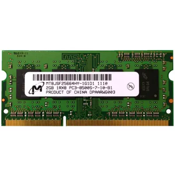 Micron MT8JSF25664HY-1G1D1 | 2GB Ddr3-1066Mhz PC3-8500 Non-Ecc Unbuffered Sodimm CL7 1Rx8 1.5V 204-Pin Memory Module-image