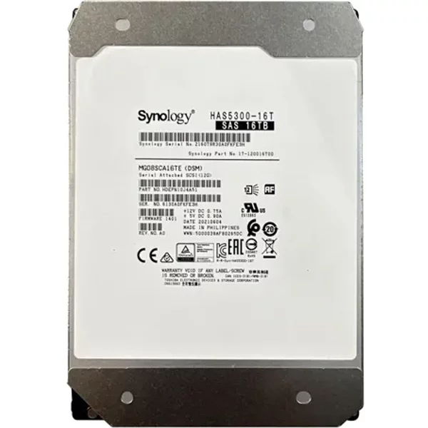 Synology HAS5300-16T | HAS5300 Series 16TB 7200RPM SAS 12Gb/S 512MB Cache (512E) (Rohs) 3.5-Inch Hard Drive For Rackstation SA3600/ SA3200D-image
