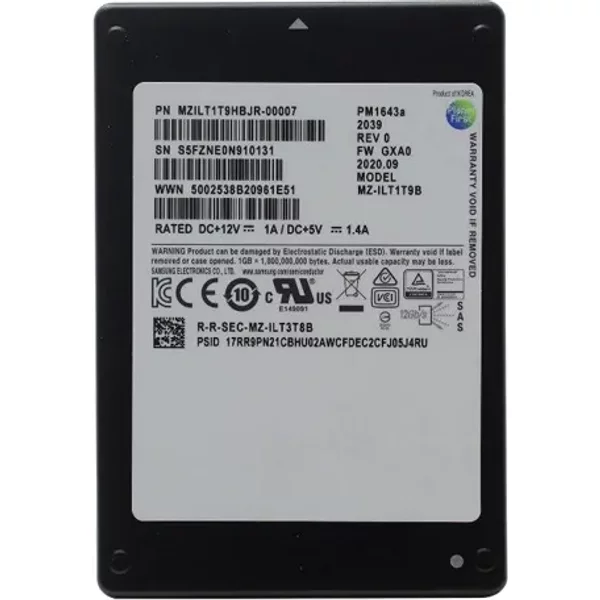 Samsung MZILT1T9HBJR-00007 | Pm1643A Series 1.92TB Sas 12Gb/S 2.5-Inch Enterprise Solid State Drive-image