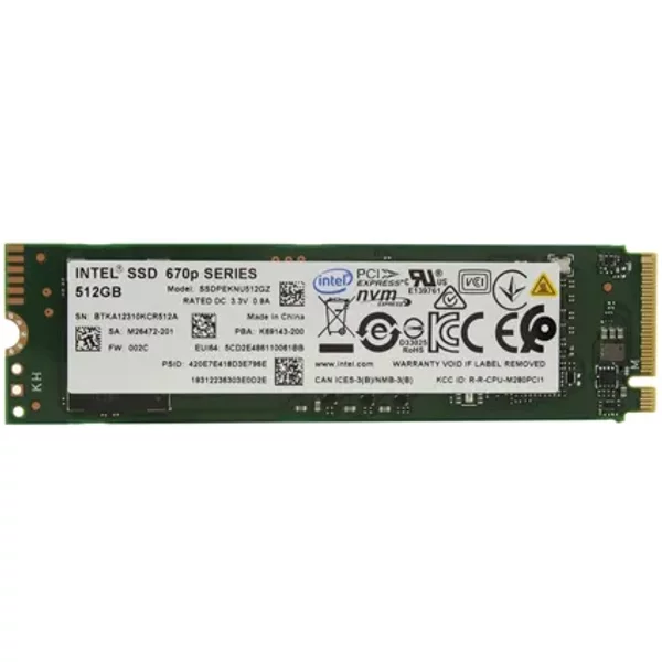 Intel SSDPEKNU512GZX1 | 670P Series 512GB Quad-Level Cell Pci Express Nvme 3.0 X4 M.2 2280 Solid State Drive-image