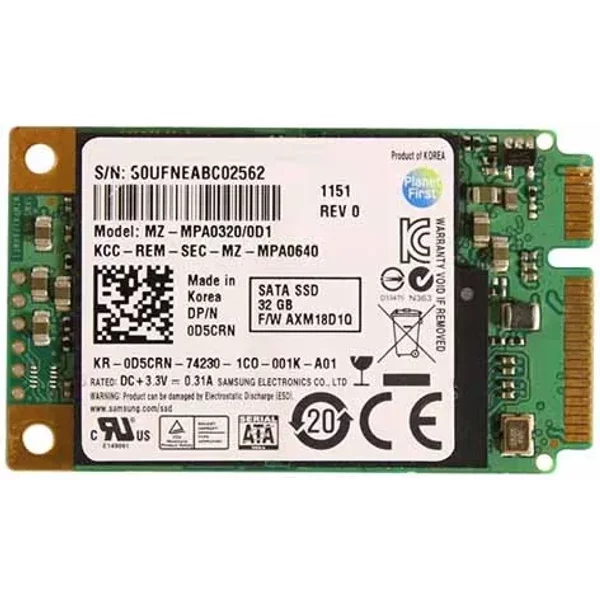 Dell D5CRN | 32GB Multi-Level Cell Sata Msata Solid State Drive-image