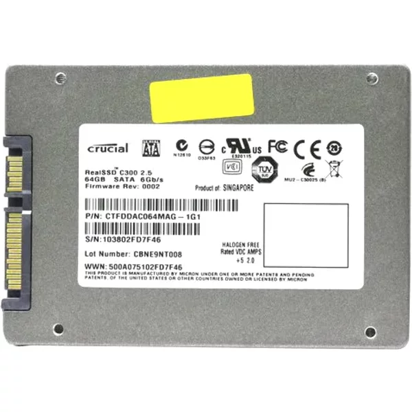 Crucial CTFDDAC064MAG-1G1 | C300 64GB Multi-Level Cell Sata 6Gb/S 2.5-Inch Solid State Drive-image