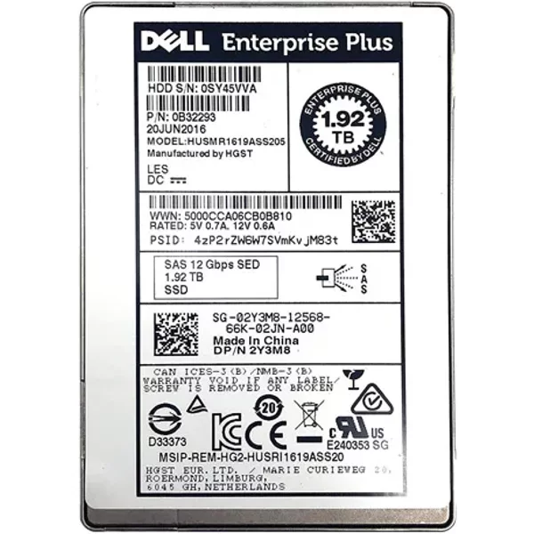 Hgst HUSMR1619ASS205 | Ultrastar SSD1600MR Series 1.92TB Multi-Level Cell Sas 12Gb/S Read Intensive (FIPS-TCG Encryption) 2.5-Inch Solid State Drive-image
