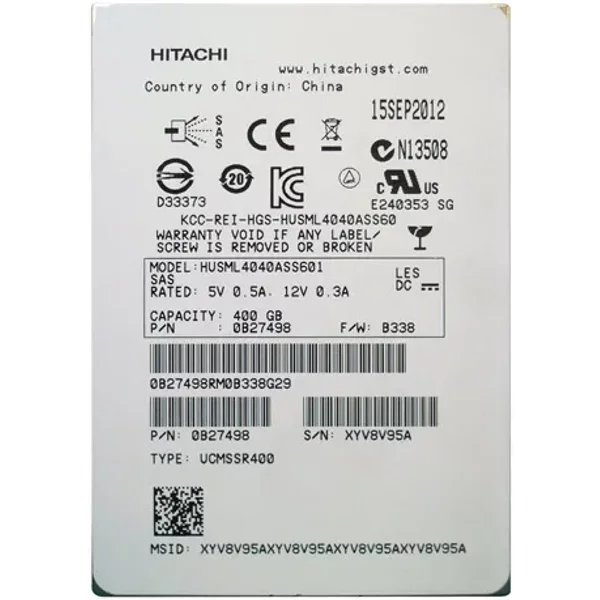 Hgst 0B27498 | Ultrastar SSD400M Series 400GB Multi-Level Cell Sas 6Gb/S 2.5-Inch Solid State Drive-image