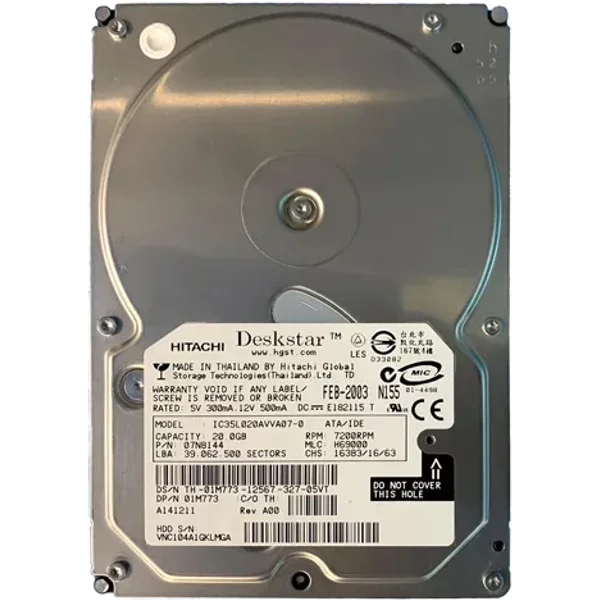 Dell 01M773 | 20GB 7200RPM ATA-100 2MB Cache 3.5-Inch Hard Drive-image
