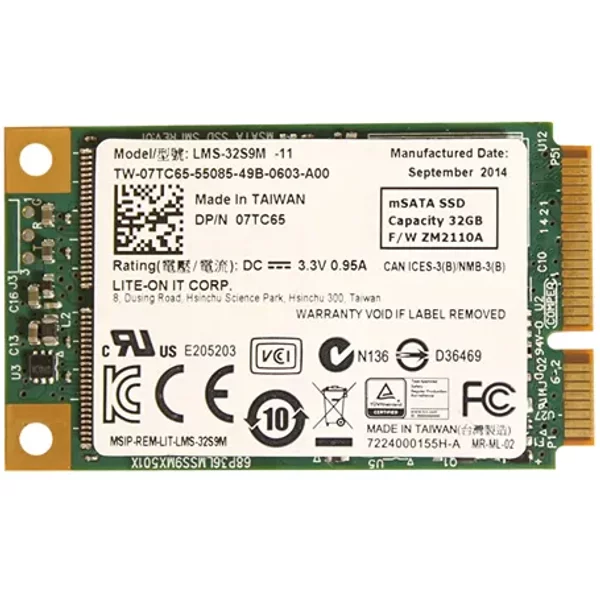 Dell 7TC65 | 32GB Sata 6Gb/S Msata 1.8-Inch Solid State Drive-image