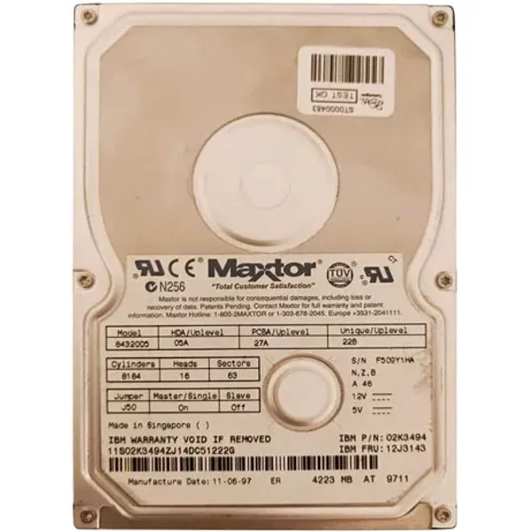 IBM 12J3143 | 4.2GB 5400RPM IDE Ultra ATA/33 (ATA-4) 256KB Cache 3.5-Inch Hard Drive-image