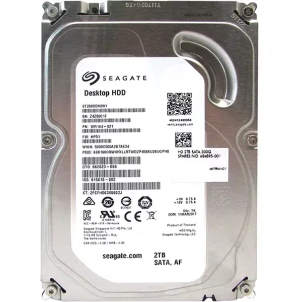 HP 684595-001 | 2TB 7200RPM Sata 6Gb/S 64MB Cache 3.5-Inch Hard Drive-image