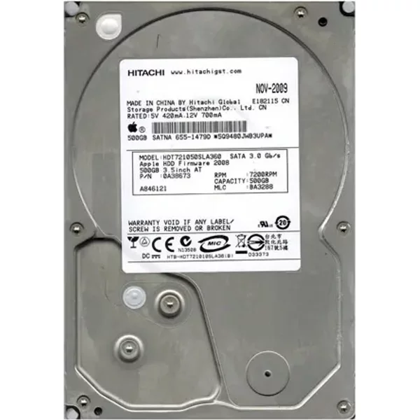 Hitachi HDT721050SLA360 | Deskstar 7K1000.B Series 500GB 7200RPM Sata 3Gb/S 16MB Cache 3.5-Inch Hard Drive-image