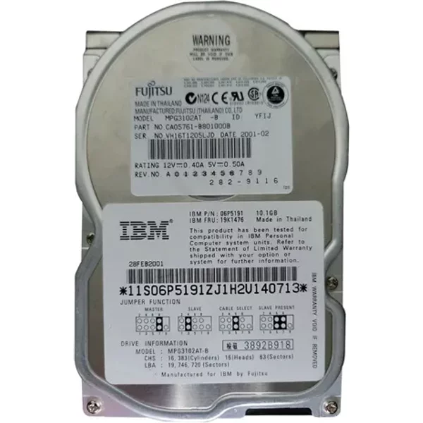 Fujitsu MPG3102AT | 10GB 5400RPM IDE Ultra ATA/100 (ATA-6) 2MB Cache 3.5-Inch Hard Drive-image