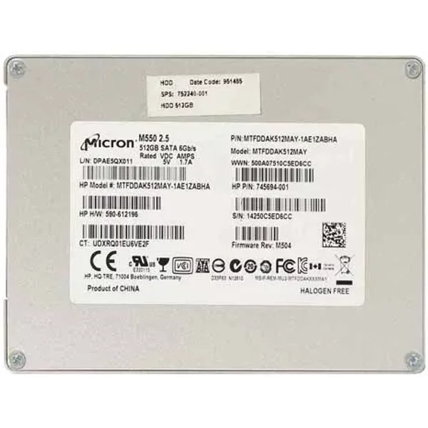 Micron MTFDDAK512MAY | M550 512GB Multi-Level Cell Sata 6Gb/S 2.5-Inch Solid State Drive For Client Storage-image