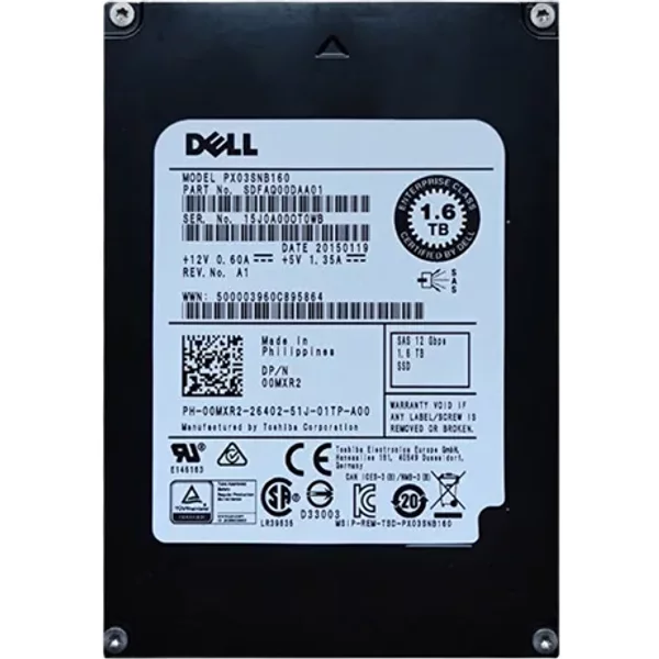 Toshiba PX03SNB160 | PX03SN Series 1.6TB Multi-Level-Cell SAS 12Gb/S Nand Flash Read Intensive 2.5-Inch Enterprise Solid State Drive-image