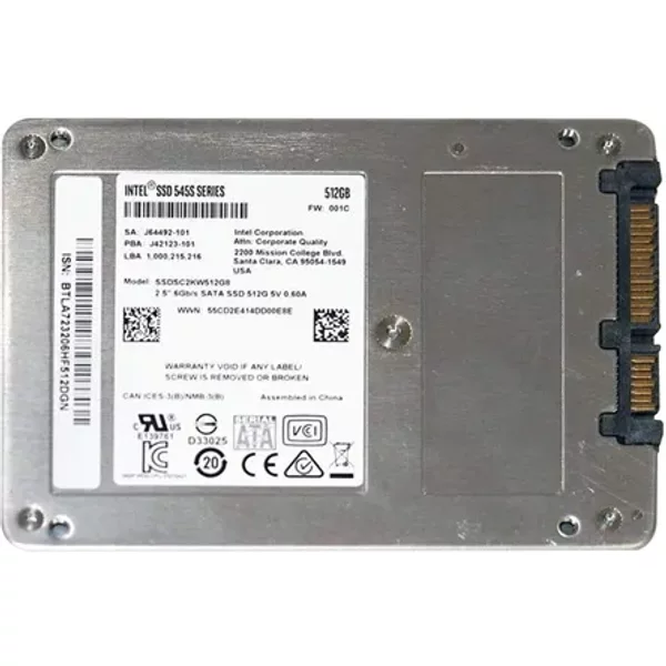 Intel SSDSC2KW512G8 | 545S 512GB Triple-Level Cell Sata 6Gb/S 2.5-Inch Solid State Drive-image